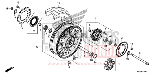 ROUE ARRIERE CBR500RAD de 2013